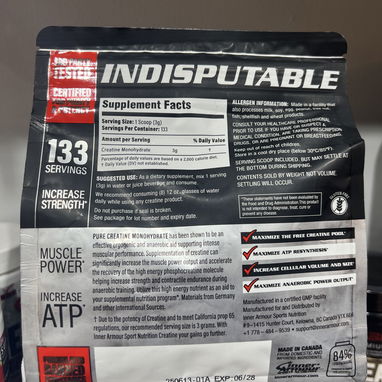 CREATINA MONOHIDRATADA INNER ARMOUR 133 SERVICIOS - Img 123164251