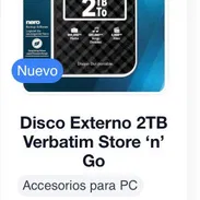 79usd 📲52774129 Disco duro Externo 2TB Verbatim Store ‘n’ Go Capacidad de 2TB • Conexión USB 3.0 SuperSpeed • Diseño - Img 55073182