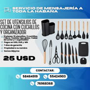 🍳 SET DE UTENSILIOS DE COCINA – utensilios de cocina, cuchillos, tijera, batidor , tabla de cortar, organizador - Img 56930127
