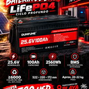 🚨🔋 ¡QUE LOS APAGONES NO TE PARALICEN! 🔋🚨 💥 BATERÍA DE LITIO LiFePO4 DUMFUME ⚡ 25.6V | 100Ah | 2560Wh 🛡️ BMS integ - Img 58444062