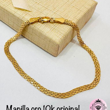 Manillas , pulsos , tobilleras de oro 10k originales calidad garantizada - Img 121814232