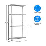 Estantería Modular Metálica de 4 bandas / ANEB - Img 57916052