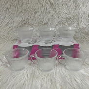 Set de 6 tazas de café transparentes con diseño de rayas - Img 55741587