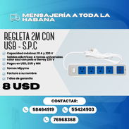 🔌 REGLETA ELECTRODOMÉSTICA 2M CON USB - S.P.C 💲 Precio: 8.00 USD - Img 56702821