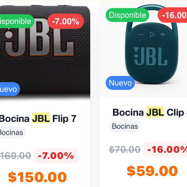 59usd 📲52774129 Zona JBL, en venta bocinas y audifonos jbl originales de varios modelos. Nuevas en caja. -flip 7,clip 4 - Img 120042401