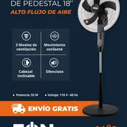 Ventilador de pedestal 18"flujo de aire aplio gracias a sus aspas de 45 cm y 3 velocidades ajustables  .GF - Img 56048134