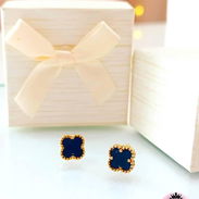 Aretes de oro Estilo van Cleef en color azul 💙 - Img 55474067