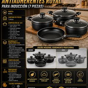 🥘JUEGO 🥘 DE OLLAS ANTIADHERENTES ROYAL - 7 PIEZAS - COLOR NEGRO Y GRIS. MENSAJERÍA CON FACTURA Y GARANTÍA. 📲 54833699 - Img 55768127