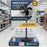 Ventilador de Pedestal negro marca EON, 18", un año de garantía. Propiedad, Factura y Slip de compra - Img 52055663