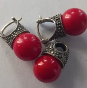 ANTIGUO JGO DE ARETES CON MARQUESITA DE PLATA INCLUYE EL CONLGANTE PARA CADENA - Img 48894204