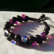 Pulsera doble de Cuarzo electrificado y Piedra Volcánica - Img 54771691