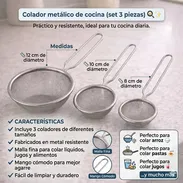 Colador metálico de cocina (set 3 piezas) (CV) - Img 55543632