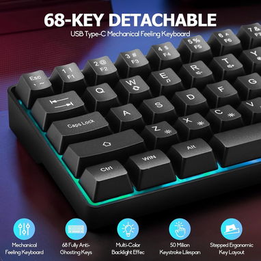 ✔️Teclado Gamer rgb 60% Gaming - Img 123040591