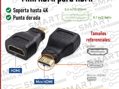 Adaptadores de video* HDMI VGA/ VGA HDMI/ DVI HDMI/ DVI VGA/ Displayport HDMI Tipo C HDMI Splitter HDMI/ Cable HDMI HDMI - Img 65346536