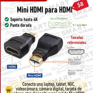 Adaptador Micro HDMI y Mini HDMI* Micro HDMI-HDMI/ Adaptador Mini HDMI para laptop y cámaras con micro o mini HDMI - Img 36956738