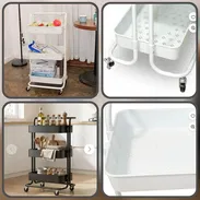 🛒 Carro organizador de 3 niveles – multiusos con ruedas 360° - Img 57947849