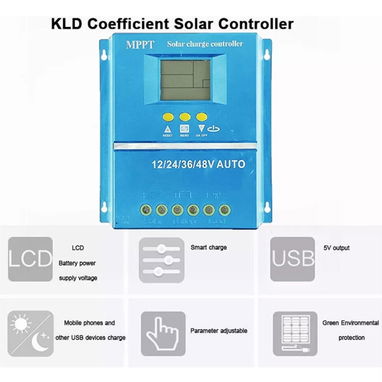 Controlador de carga Solar MPPT automático, regulador inteligente USB Dual para plomo-ácido/litio, pantalla LCD, - Img 83925889