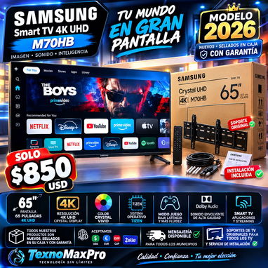 📺🔥 SAMSUNG SMART TV 65” 4K Mini Led 2026 🔥📺 ✨ MODELO M70HB 📲 WHATSAPP: 53321047 - 3/3