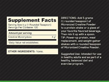 Optimum Nutrition Creatina Micronizada Monohidrato en polvo, sin sabor, amistoso con Keto 120 porciones - Img 65041062