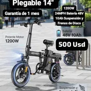 Bicicleta eléctrica ASYHIEF 14” 120OW  Batería 48V 10Ah Suspensión y Frenos de Disco, Garantía de 1 mes - Img 56908949