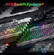 Juego Mouse (raton ) y Teclado Para juegos Aula T102 Black Iluminacon RGB mecánico anti-fantasma - Img main-image-50536132