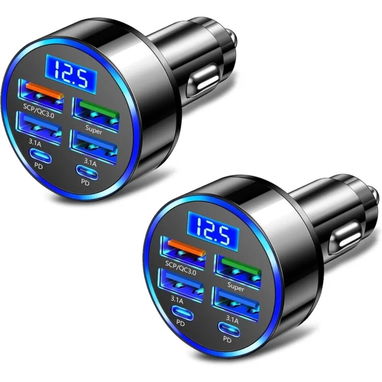 ⚡ **¡Cargador Rápido para Auto con Voltímetro Digital - Carga y Monitorea la Salud de tu Batería!** - Img 121008260