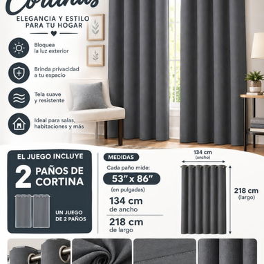 Cortinas blackout  el set de 2 paños - 3/3