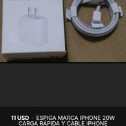 CARGADOR TIPO C (MARCA IPHONE) Y CABLE IPHONE ENTRADA C DE 2.1A CARGA RÁPIDA Y TRANSFIERE DATOS MIDE 1M. - Img 58290382