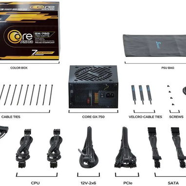Fuente 750w, 80 Plus Gold, Full Modular || SEASONIC CORE GX-750 || ATX 3 + 16-Pin PCIe Gen 5 Cable (12V-2x6) - Img 118035111