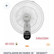 Ventilador de pared Desmast 40 USD - Img 56403350