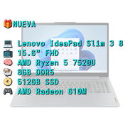 LAPTOP 🎁NUEVA📦CAJA, Lenovo IdeaPad Slim 8 (82XQ00RTUS), 15.6" FHD 300nits Tactil, Ryzen 5 7520U, 8GB DDR5, 512GB, 10H - Img 57781695