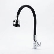 Llave individual para fregadero, cuello flexible, negro - Img 55533461