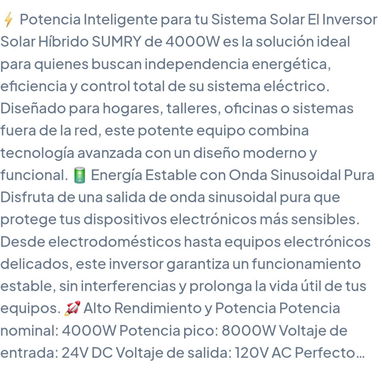INVERSOR SOLAR HÍBRIDO!!!!!; - 2/2