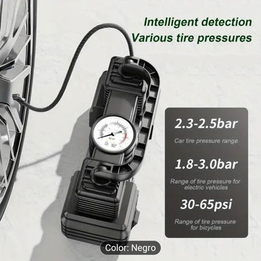 Inflador de Neumáticos Portátil 12V 250PSI y Compresor de Aire, Bomba Digital Automática para Coches, Bicicletas, Bicicl - 2/4