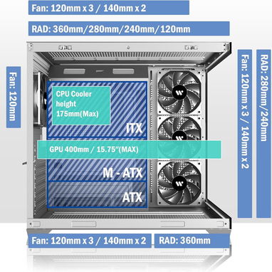 (X) Chasis GAMER KEDIERS K4 – ATX Torre Media, Vidrio Templado Doble, 4 Ventiladores Preinstalados, USB-C - Img 126474087