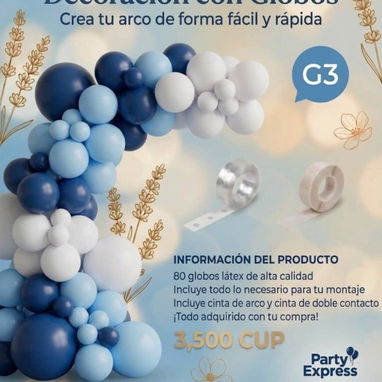 Cinta de carco y contacto, set de globos, set de cumple para niño- Niña, porta globos, números de globode diferente colo - Img 122280797