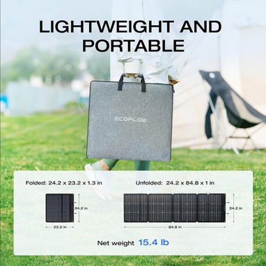 Panel Solar Bifacial Portátil EcoFlow NextGen 220W TOPCon IP68 Con Cable XT60 🔶 $425 - 3/5
