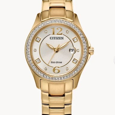 RELOJ CITIZEN ECODRIVE CRYSTAL (FE1147-79P) DE MUJER , 30MM EN ACERO INOXIDABLE DORADO , BISEL CON DIAMANTES 58049738 - Img 121609673