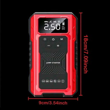 Arrancador todo en uno portátil e inalámbrico, incluye funcion de compresor de aire y Power Bank, luz led y carga x USB - Img 124927001