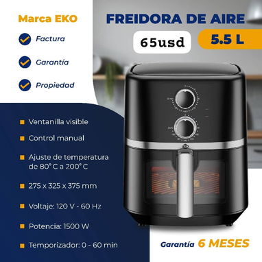 Freidora de aire marca eko de 5.5lt garantía 6 meses - Img 120563846