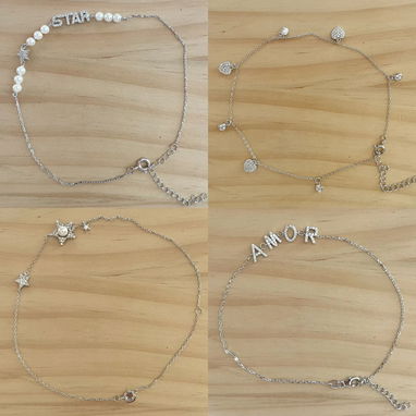 Tobilleras manillas y cadenas de plata sencilla - 3/3
