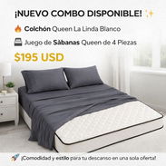 Oferta!! Colchón Queen + Juego de Sábanas Queen de 4 piezas!! - Img 55466819