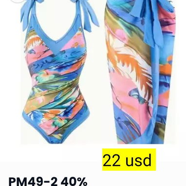 Conjunto Juego de Baño. Playa. Enterizo Con Falda - Img 125678922