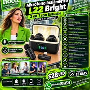 Micrófono Inalámbrico L22 Bright 2 en 1 con Estuche (Type-C / Lightning), entrega de Factura y Garantía. Variedad - Img 57279304