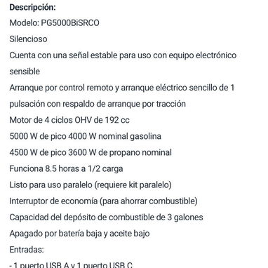 Se vende Planta Eléctrica de gasolina y gas original y nueva - Img 125249744