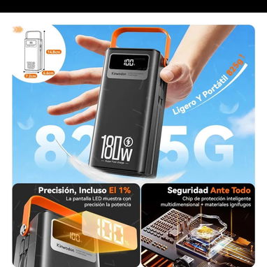 Power bank 80000 Mah batería portátil 180W carga ultra rápida - Img 121030418