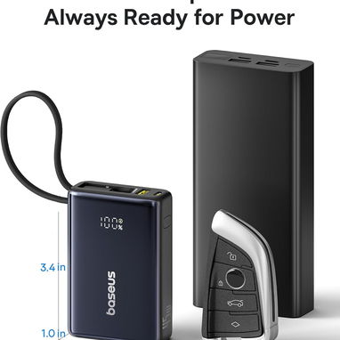 POWER BANK BASEUS PICOGO 10000MAH 45W USB-C CABLE INTEGRADO ENVÍO DISPONIBLE + GARANTÍA - 2/9