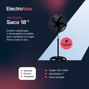 VENTILADOR DE PEDESTAL SACO 18" 120V/60 HZ (04-FR-33786) ELECTROMAX - Img 55612885