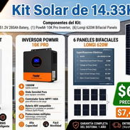 Kit Solar de 14.33Kw - 1 inversor PowMr de 10kw - 1 batería Flowatt (PowMr) de 14.33kw - 6 paneles - Img 57784030