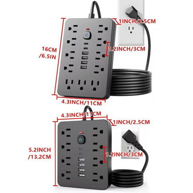 ☎️53544655 🛵 Entrega Disponible ⭐ Enchufe de Pared Multifuncional 17-en-1  (5 pies )⭐ - Img 113600671